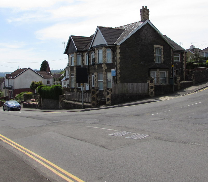 Corner of Pentwyn Road and South View Road, Blackwood