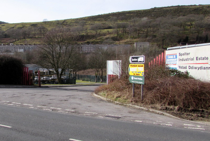 Entrance to Spelter Industrial Estate near Maesteg