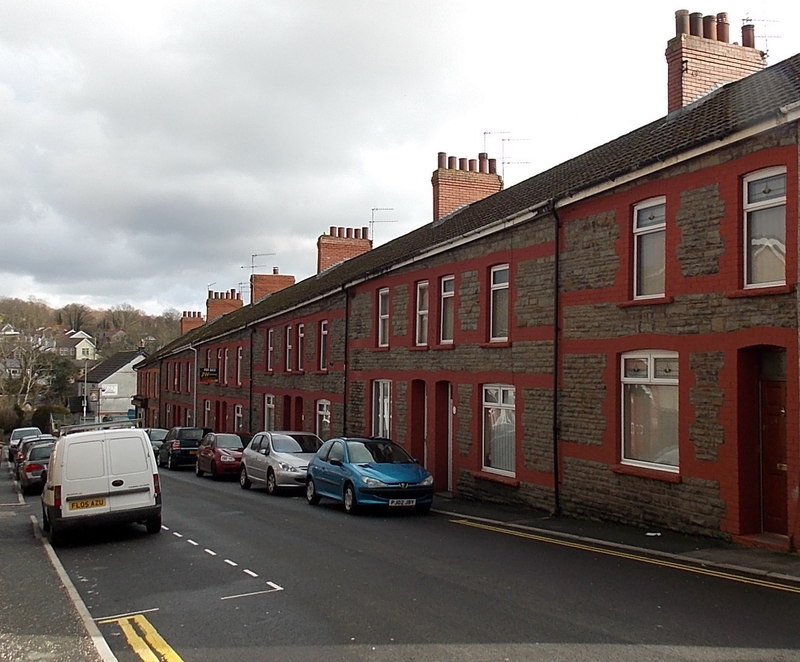 Houses on the south side of Bridge Street, Blackwood